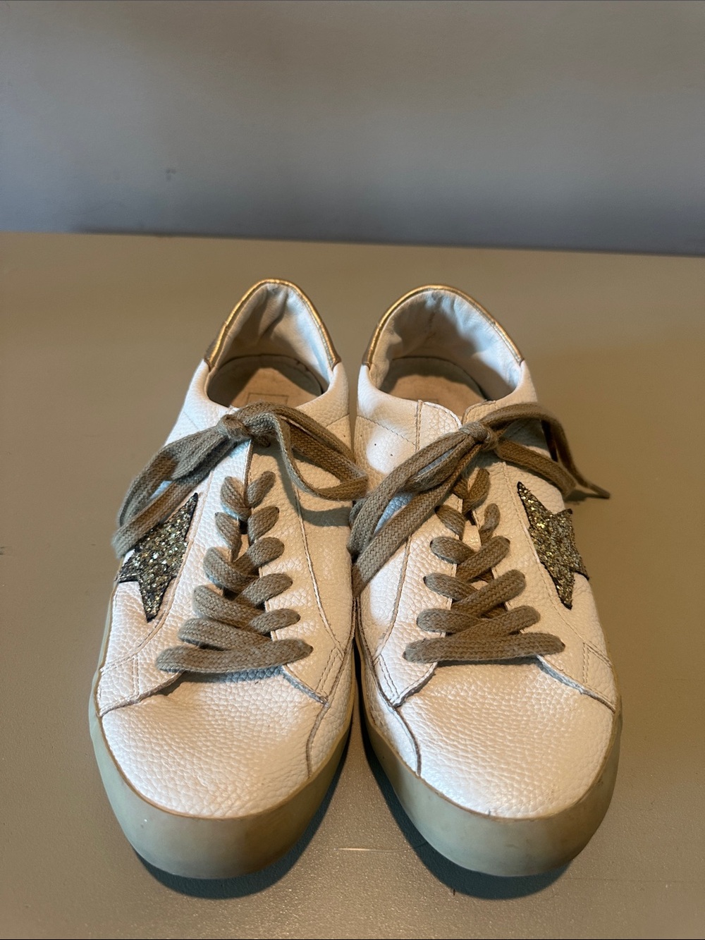 ShuShop White Sneakers with Glitter Star